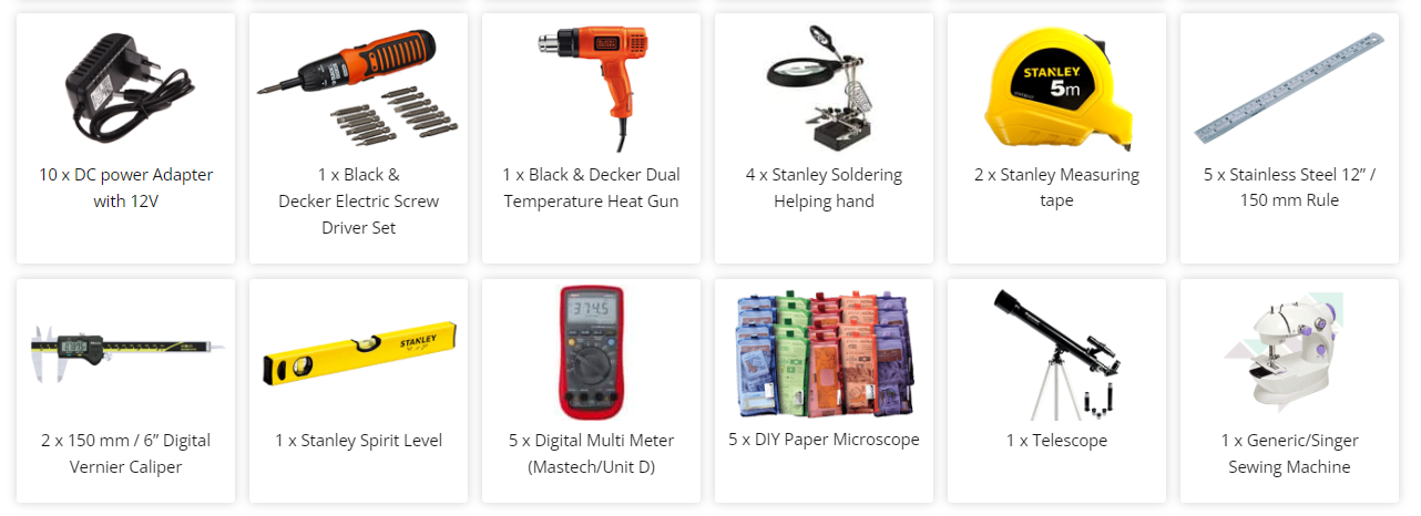 Atal Tinkering Lab – Package 3 (P3) – Mechanical, Electrical and Measurement Tools