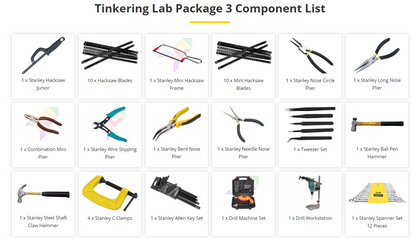 Atal Tinkering Lab – Package 3 (P3) – Mechanical, Electrical and Measurement Tools