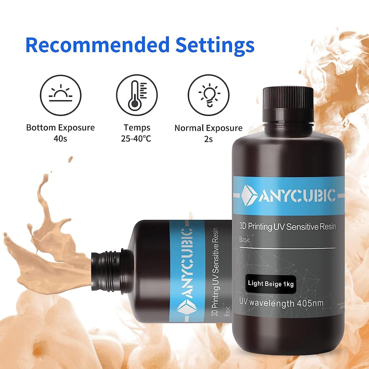 Anycubic Basic UV Photopolymer Resin (405nm, 1KG)